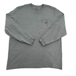 Carhartt  Original Fit Workwear Shirt Gray Long Sleeve Pocket Men Size 2X Tall